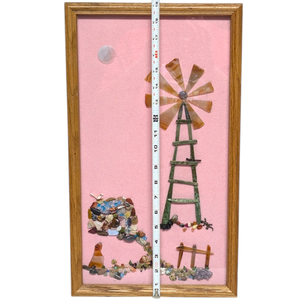 Vtg Signed Tybo Ghost Town Nevada Semi Precious Lapidary Stone Assemblage Art - Picture 2 of 8